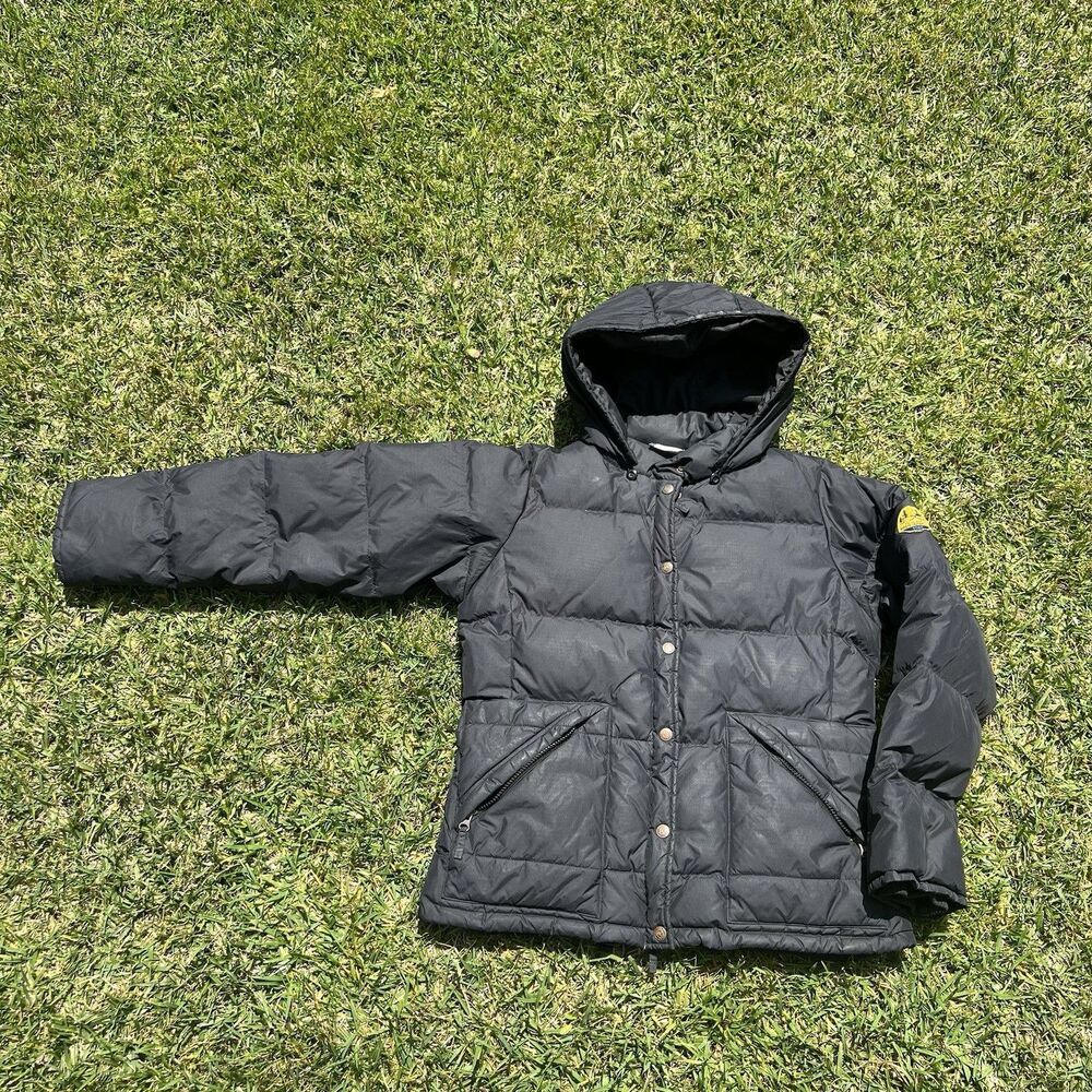 Ralph Lauren Vintage Y2K Puffer Down Jacket w/Removable Hood Womens L Black
